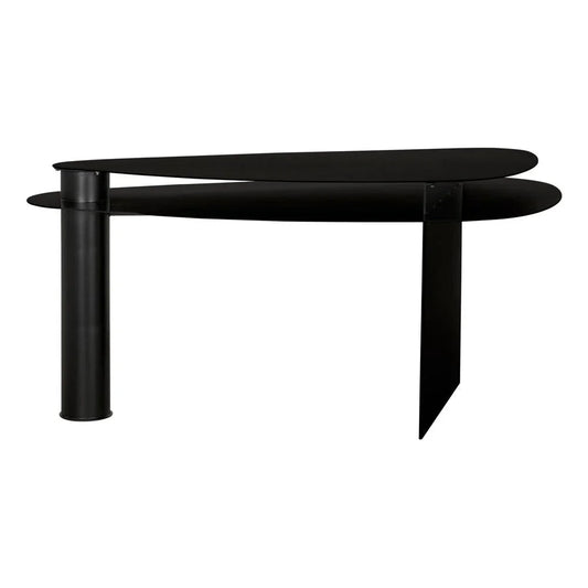 Sita Industrial Steel Black Desk-Home Office Desks-Noir-LOOMLAN