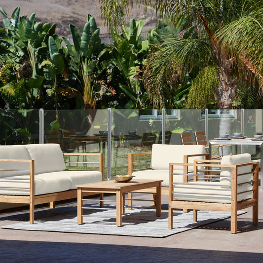 SoHo Three Person Patio Sofa with Sunbrella Cushion