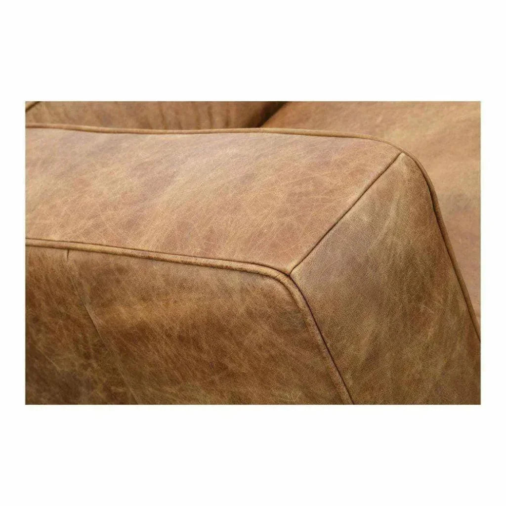 Sofa Open Road Brown Leather Industrial - LOOMLAN - Moe's Home - Sofas & Loveseats