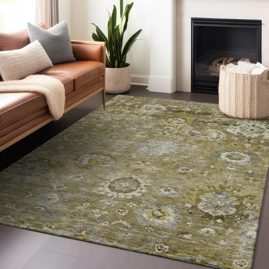 Sofia Brown Washable Indoor-Outdoor Rug-Outdoor Rugs-LOOMLAN Rugs-LOOMLAN