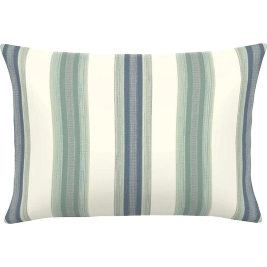 Soft Stripe Spa Handmade Outdoor Pillow-Outdoor Pillows-Earnest Collection-20"x13" Lumbar-LOOMLAN