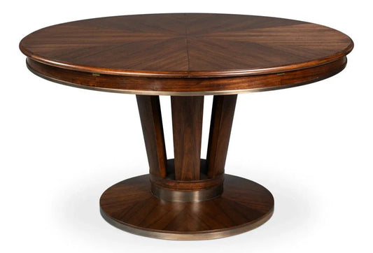 Soho Jupe Wooden Round Dining Table-Dining Tables-Sarreid-LOOMLAN