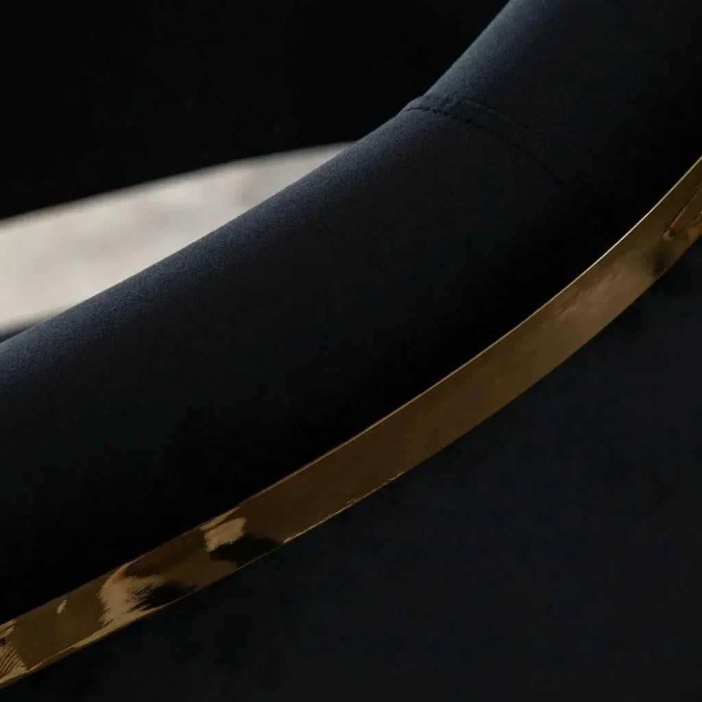 Solstice Counter Stoolin Black VelvetGold Metal - LOOMLAN - Counter Stools