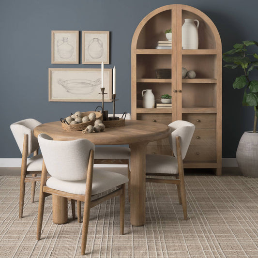 Soma Wood Round Dining Table-Dining Tables-Mercana-LOOMLAN