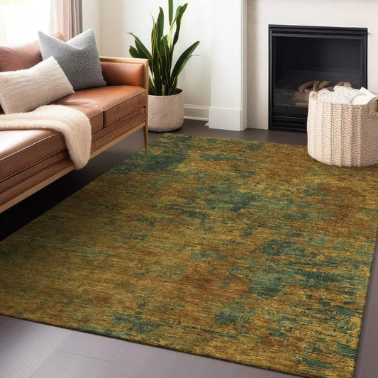 Sonata Orange Washable Indoor-Outdoor Rug-Outdoor Rugs-LOOMLAN Rugs-LOOMLAN