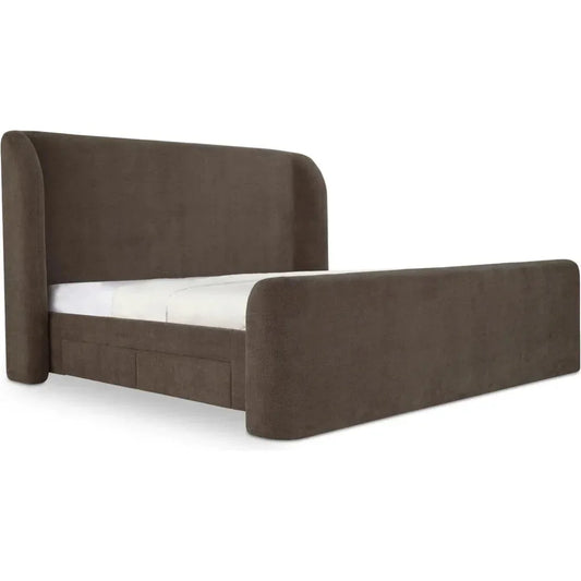 Sophia Wood Brown Bed - LOOMLAN - Moe's Home - Beds