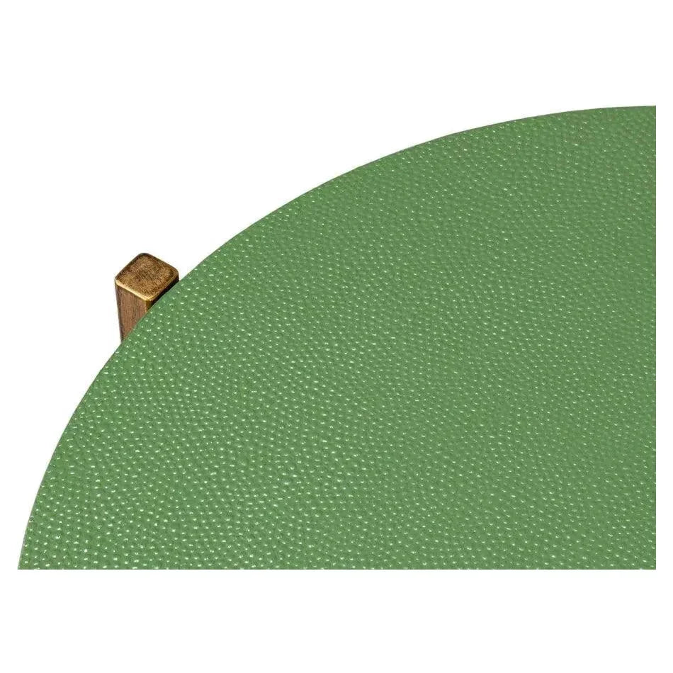 Spence Mdf and Iron Green Round Side Table - LOOMLAN - Sarreid - Side Tables