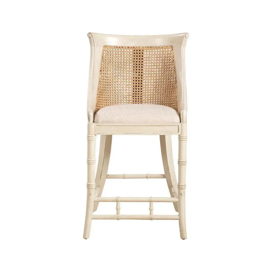 Spoonback Linen Cream Counter Stool - LOOMLAN - Furniture Classics - Counter Stools
