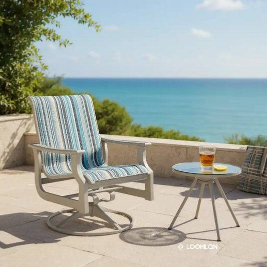 St. Catherine Swivel Rocker Marine Grade Polymer Arms-Outdoor Accent Chairs-Telescope-LOOMLAN