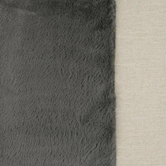 St. Moritz Faux Fur Grey Large Throw Pillow Insert - LOOMLAN - D.V. Kap - Throw Pillows