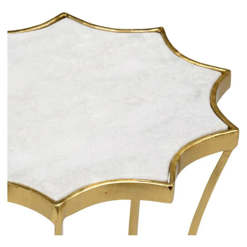 Star White Marble Top Side Table - LOOMLAN - Wildwood - Side Tables