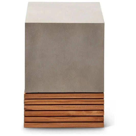 Stecca Corto Reinforced Concrete Wooden Side Table - LOOMLAN - Urbia - Outdoor Side Tables