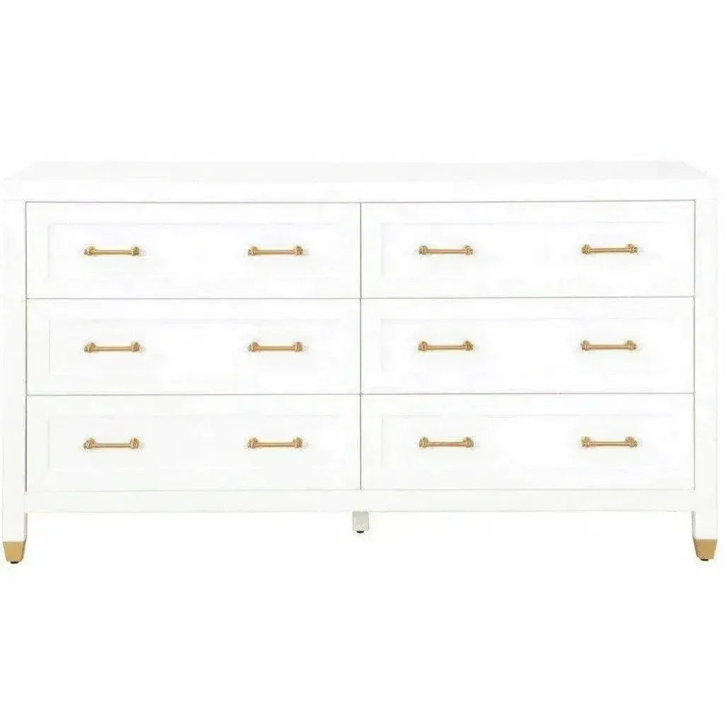 Stella 6 - Drawer Double Dresser White - LOOMLAN - Essentials For Living - Dressers