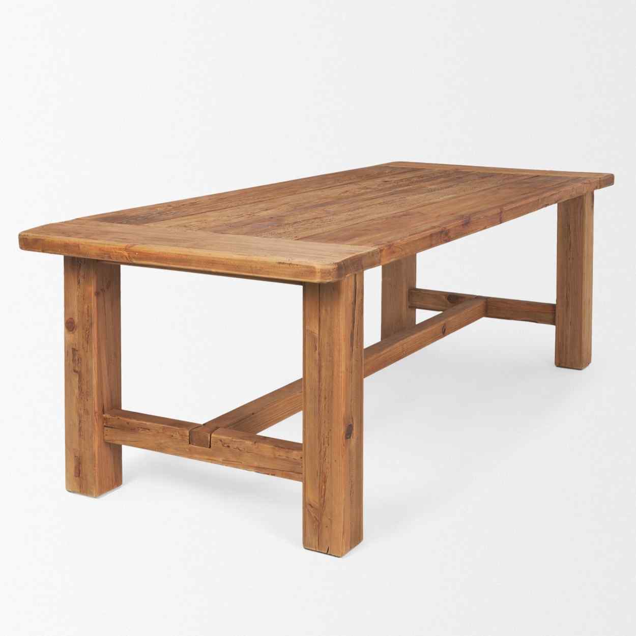 Stetson Natural Wooden Dining Table-Dining Tables-Mercana-LOOMLAN
