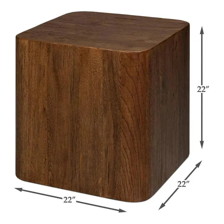 Stewart Natural Wood Square Side Table - LOOMLAN - Sarreid - Side Tables