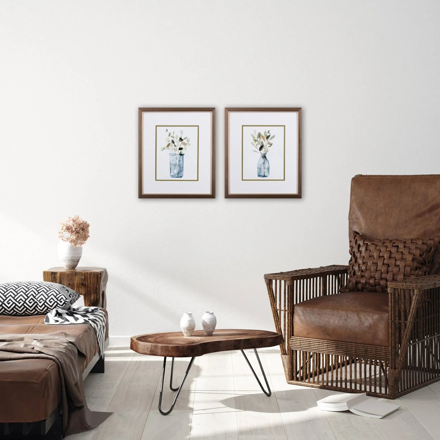 Still Moment Blue Framed Wall Art 2PC