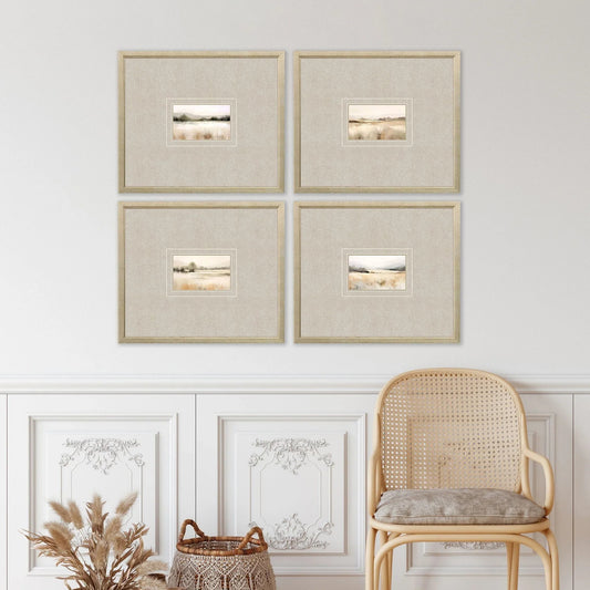 Subtle Landscape Wood Framed Wall Art 4PC