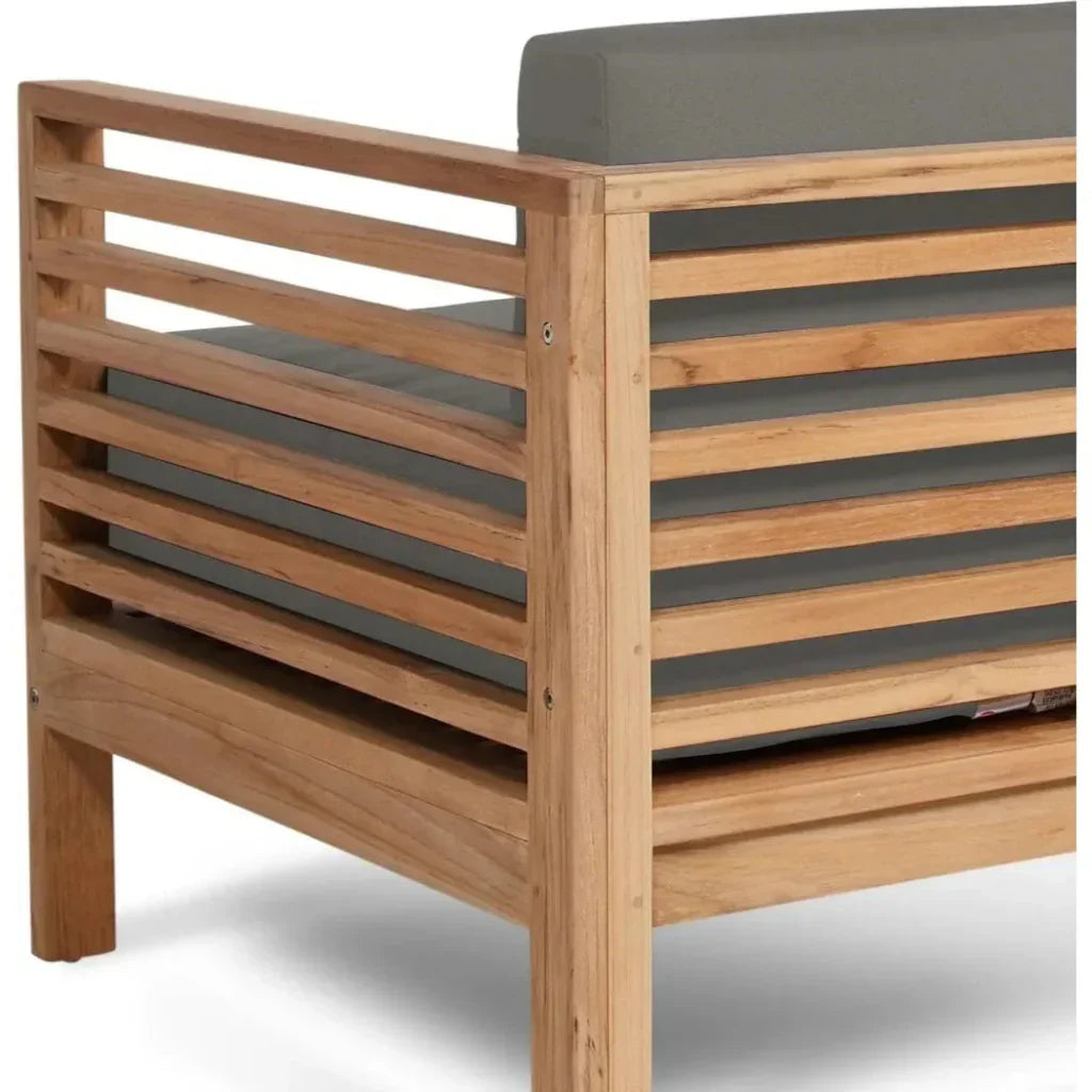 Summer Teak Outdoor Club Chair Sunbrella Cushion-Outdoor Accent Chairs-HiTeak-LOOMLAN