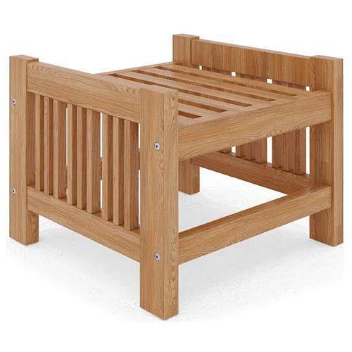 Summer Teak Outdoor Ottoman Sunbrella Cushions-Outdoor Ottomans-HiTeak-LOOMLAN