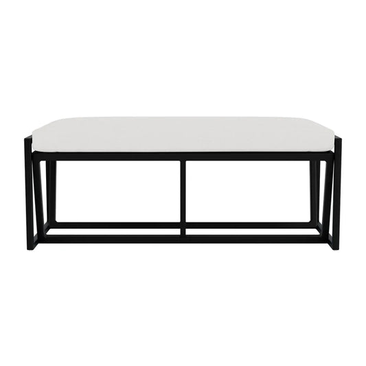 Summit Aluminum Frame Outdoor Loveseat Ottoman-Outdoor Benches-Lloyd Flanders-LOOMLAN