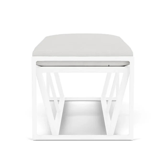 Summit Aluminum Frame Outdoor Loveseat Ottoman-Outdoor Benches-Lloyd Flanders-LOOMLAN