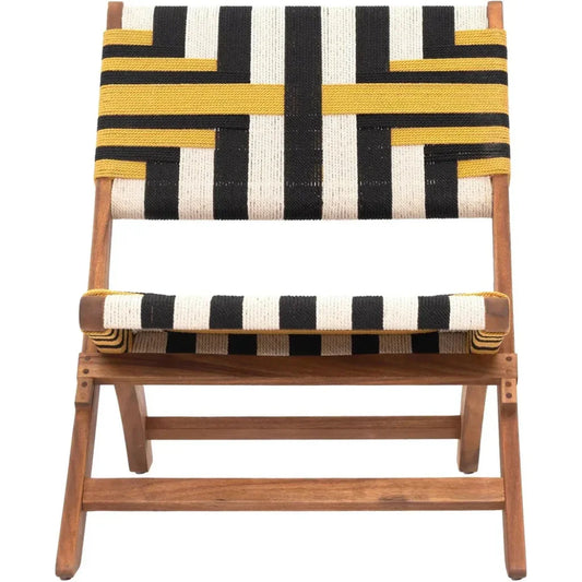 Sunbeam Wood Multicolor Lounge Chair-Outdoor Accent Chairs-Zuo Modern-LOOMLAN