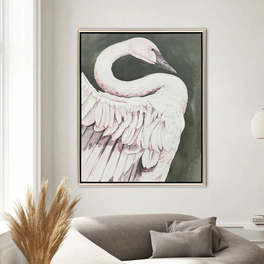 Swan Dance White Canvas Art
