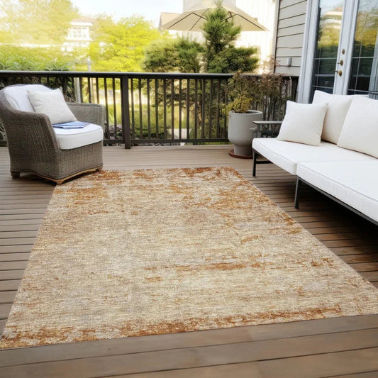 Sylvaine Orange Washable Indoor - Outdoor Rug - LOOMLAN - LOOMLAN Rugs - Outdoor Rugs