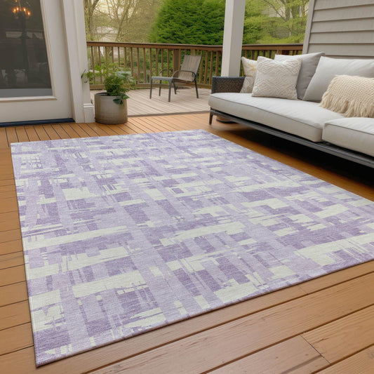 Taelaris Purple Washable Indoor-Outdoor Rug
