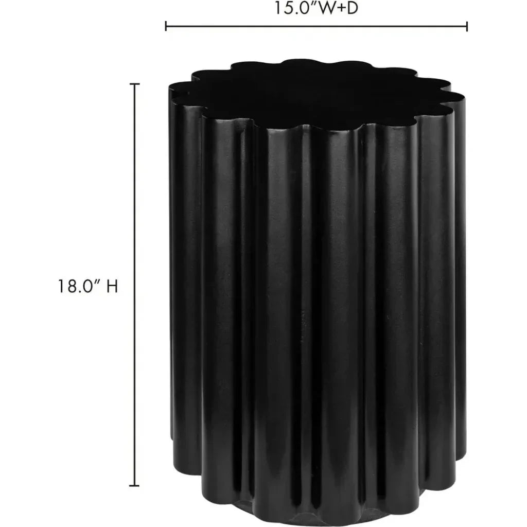 Taffy Black Concrete Stool Side Table - LOOMLAN - Moe's Home - Side Tables