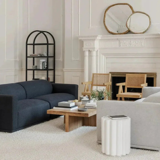 Taffy White Concrete Stool Side Table - LOOMLAN - Moe's Home - Side Tables