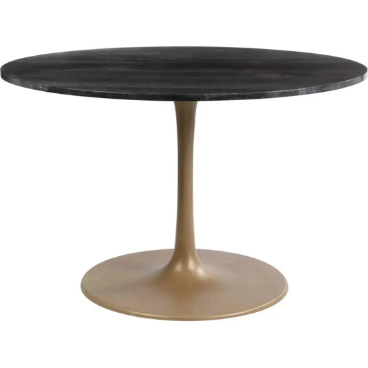 Taj Dining Table Black & Gold-Dining Tables-Zuo Modern-LOOMLAN