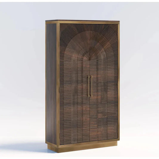 Capella Coffee Brown Wood Tall Cabinet - LOOMLAN - LOOMLAN - Bookcases