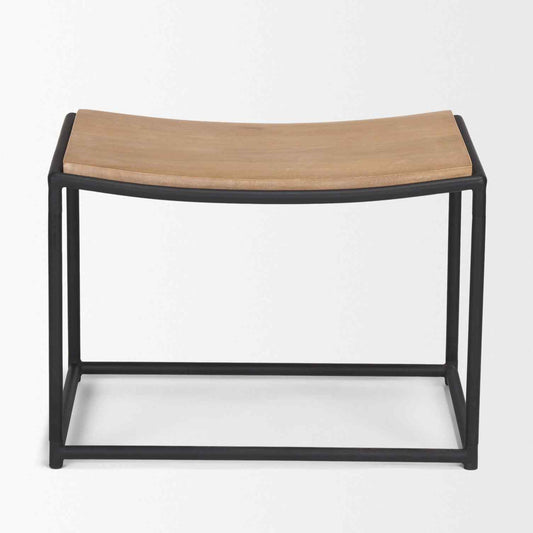 Taniel Light Brown Leather Stool