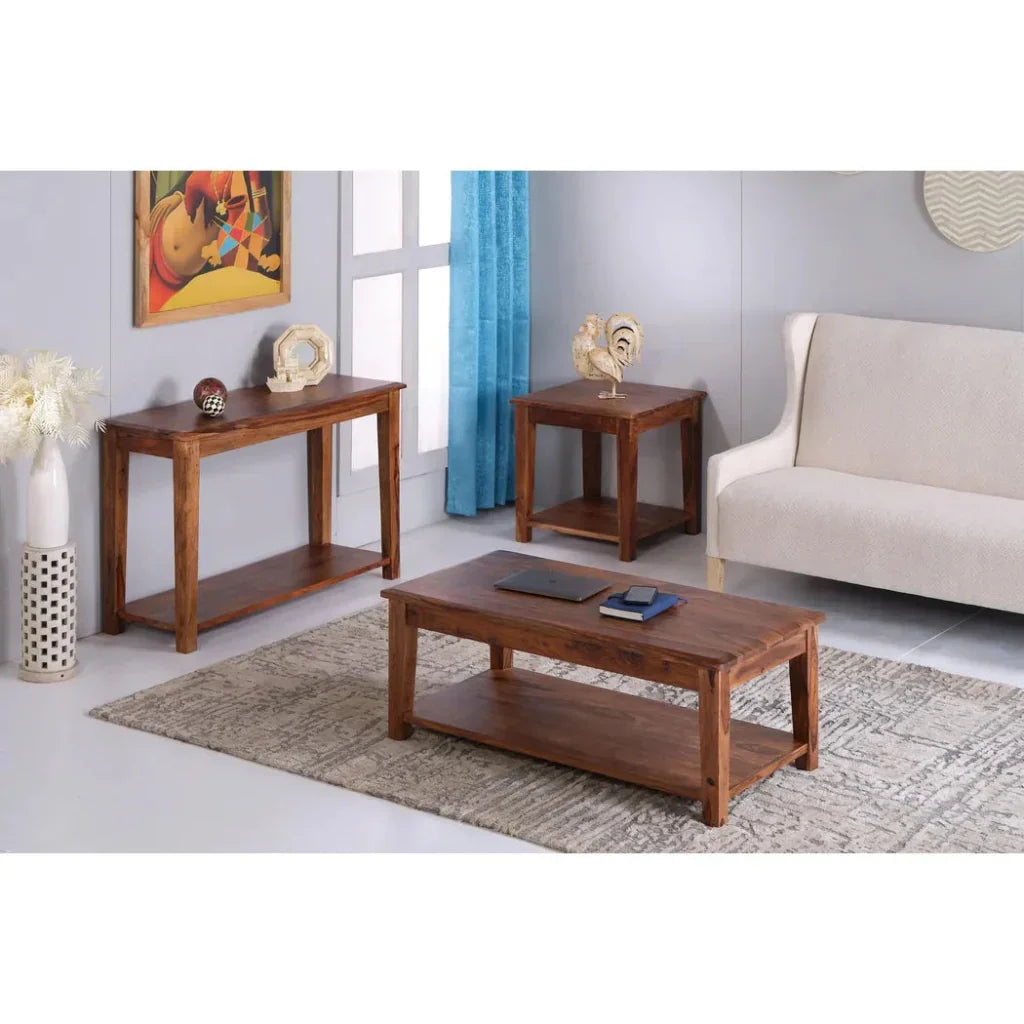Terrill Reddish Brown Wood Square Side Table - LOOMLAN - Side Tables
