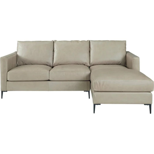 Taylor Leather In Mccann Mushroom Sectional - LOOMLAN - Olivia + Quinn - Sectionals