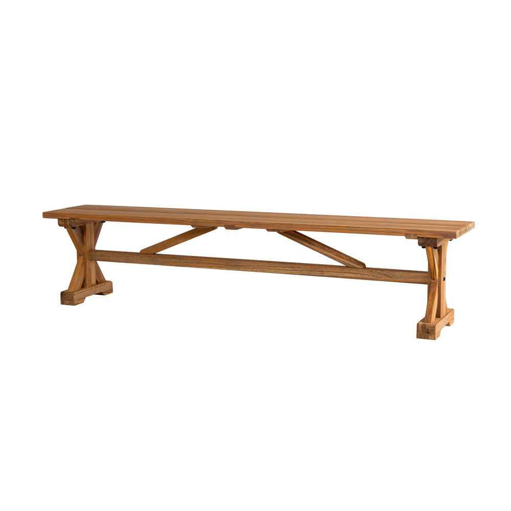 Teak Brown Outdoor Dining Bench-Outdoor Benches-Lloyd Flanders-LOOMLAN