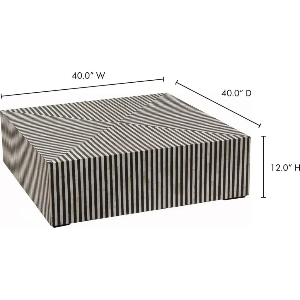 Terning Art Deco Bone Veneer Resin Square Coffee Table - LOOMLAN - Moe's Home - Coffee Tables