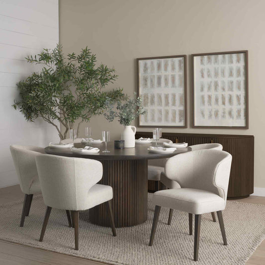 Terra Fluted Dining Table Set with Terra Sideboard