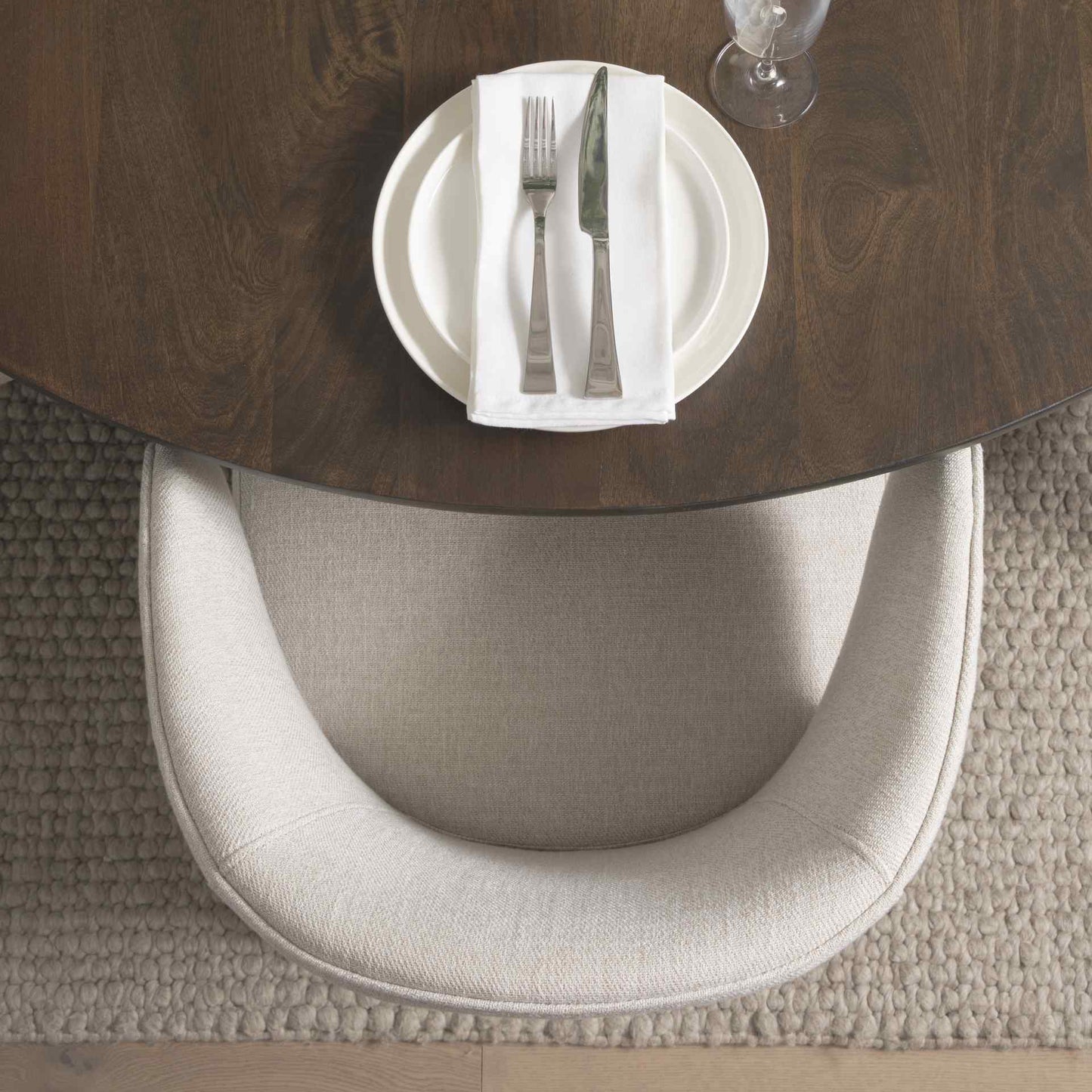 Terra Fluted Round Dining Table Set with Sloan Cabinet