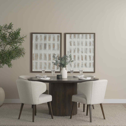 Terra Fluted Wooden Dining Table Set