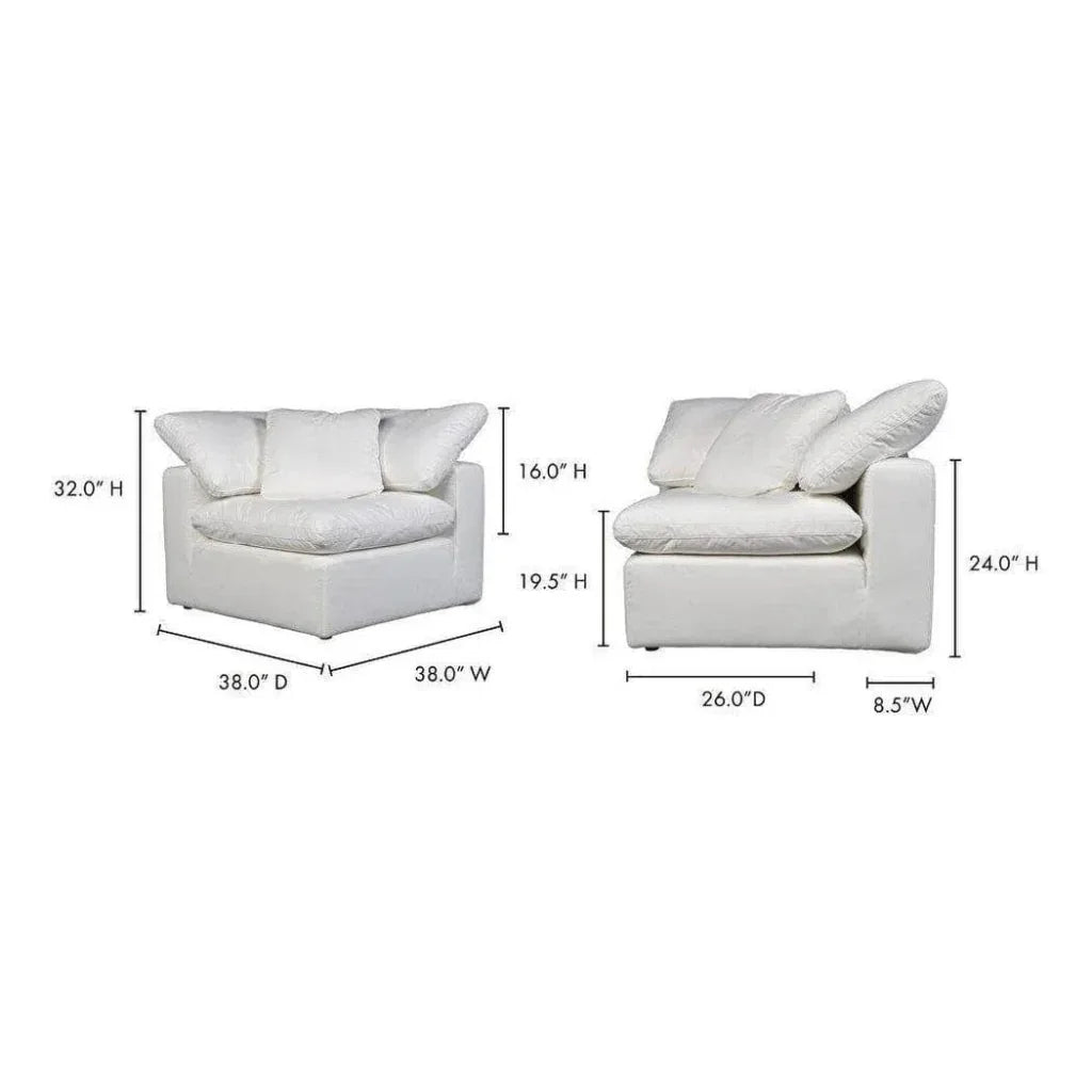 Terra White Stain Resistant Modular Corner Chair-Modular Components-Moe's Home-LOOMLAN