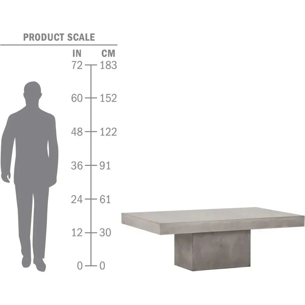 Terrace Concrete Slate Gray Outdoor Coffee Table-Outdoor Coffee Tables-Seasonal Living-LOOMLAN