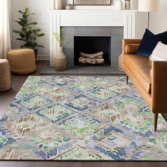 Thalara Brown Washable Indoor - Outdoor Rug - LOOMLAN - LOOMLAN Rugs - Outdoor Rugs