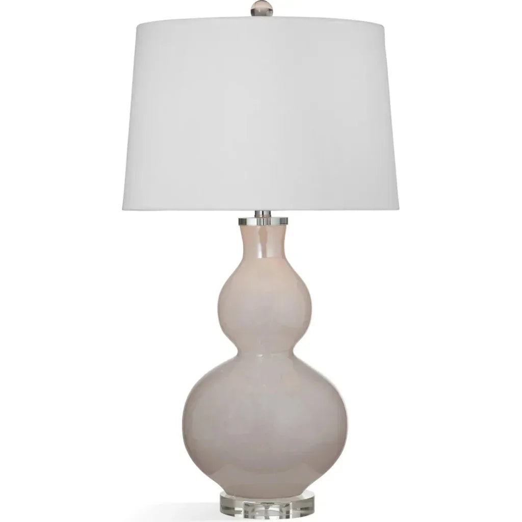 Thayer Glass White Table Lamp - LOOMLAN - Bassett Mirror - Table Lamps