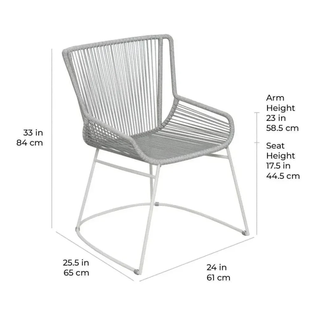 The Dane Dining Arm Chair 2PC Grey Patio Dining Chairs-Outdoor Dining Chairs-Seasonal Living-LOOMLAN