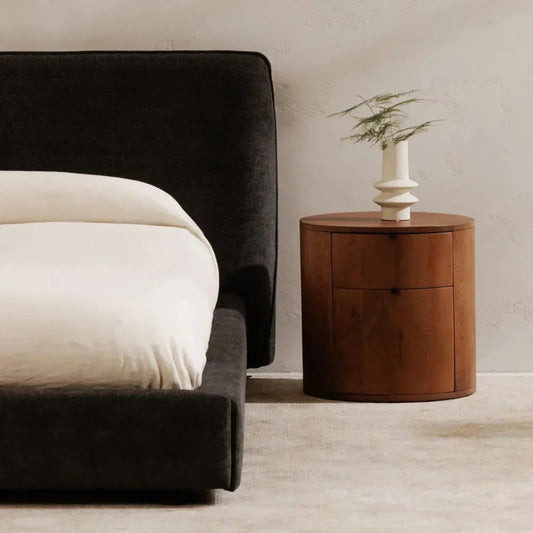 Theo Wood Two Drawer Nightstand - LOOMLAN - Moe's Home - Nightstands