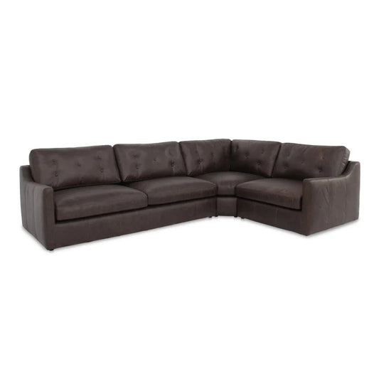 Thurlow Tufted Back Leather Sectional Sofa (Set Of 3)-Modular Sofas-Moe's Home-LOOMLAN