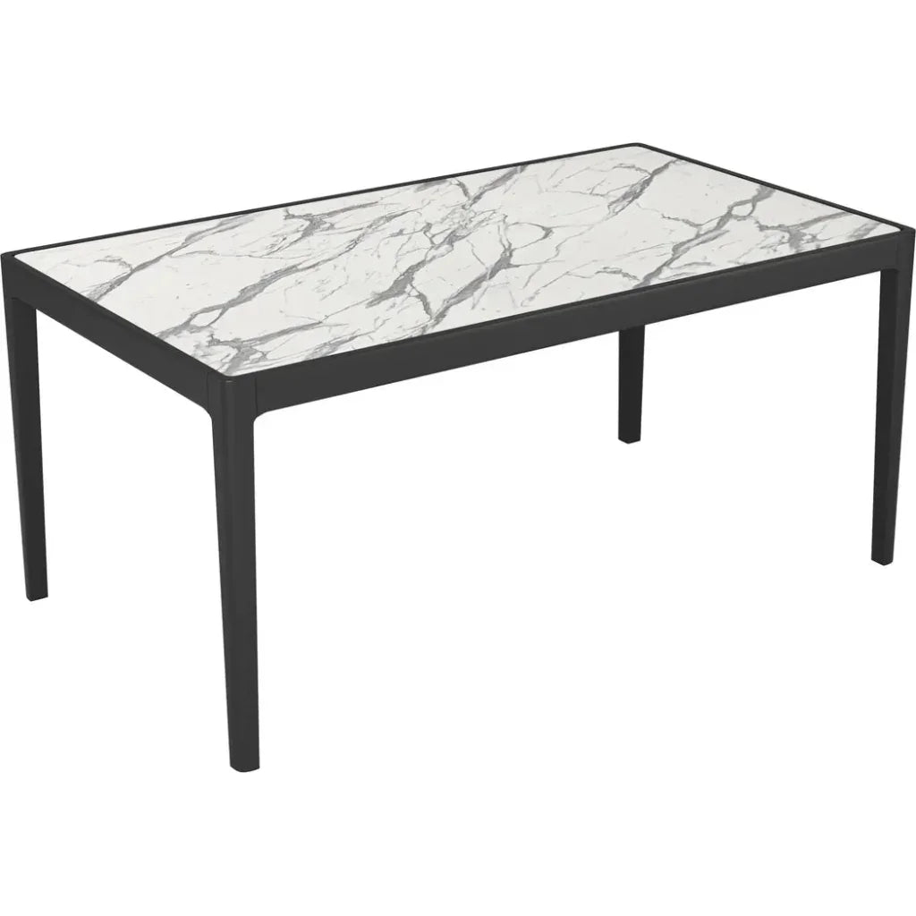Tokai White Stone & Wood Rectangular Dining Table-Dining Tables-Zuo Modern-LOOMLAN