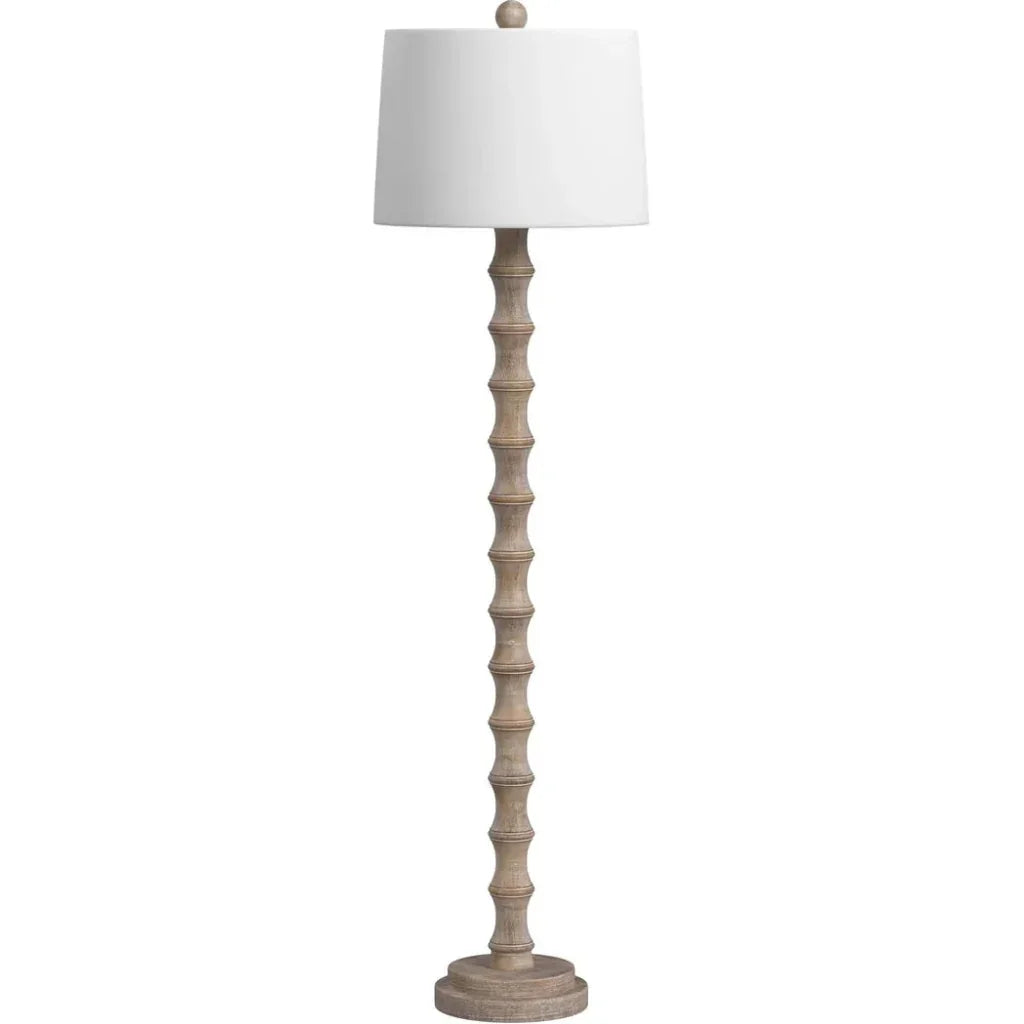 Tonio Natural Wood Floor Lamp-Floor Lamps-Bassett Mirror-LOOMLAN